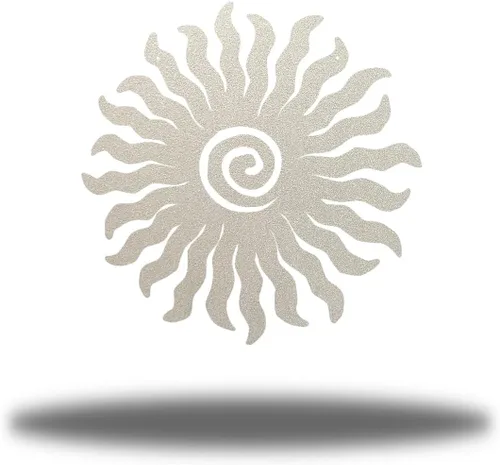 Vista 6 de Riverside Designs Sunburst - Arte de pared de metal para decoración al aire libre, resistente e impermeable, fabricado en Estados Unidos