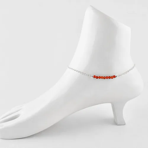 Vista 74 de YANARA Pulsera de tobillo para mujer, piedra de nacimiento natural, cuentas de piedras preciosas, tobillera delicada hecha a mano de 9 pulgadas +