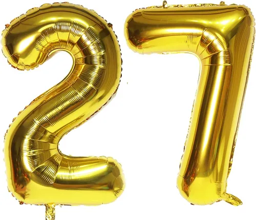 Vista 31 de Globos digitales dorados de 40 pulgadas, con número 10, globos de helio para decoraciones de fiesta de cumpleaños y suministros para decoración