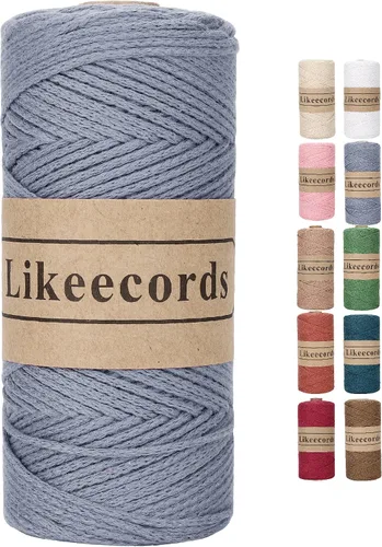 Vista 59 de Likeecords 100% Hilo de Ganchillo de Algodón Cordón de Bolsa de 2mm 170m Cordón de Macramé de 2mm Hilo de Crochet Cuerda de Macramé Regalo para Verde