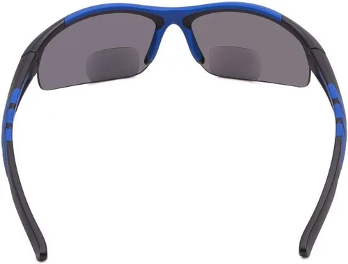Vista 4 de Eyekepper TR90 Unbreakable Sports Biifocal Half Rimless - Gafas de sol Béisbol Correr Pescar Conducir Golf Softbol senderismo Marco NegroAzul Lente