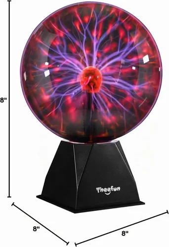 Vista 9 de Theefun Bola de plasma Lámpara de plasma de 8 pulgadas Globo de plasma Rojo