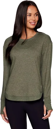 Vista 3 de RBX Active - Camiseta tipo túnica con cuello en V para mujer