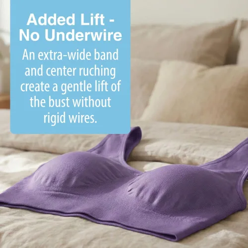 Vista 3 de Genie Bra Paquete de 3 para mujer, inalámbrico, color sólido sin costuras