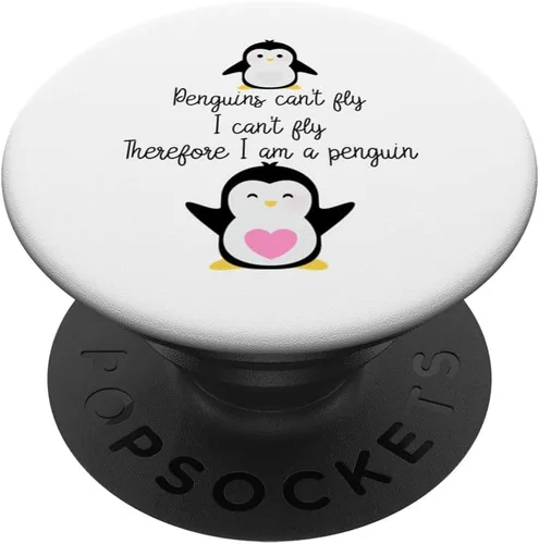 Vista 6 de Penguin Can't Fly I Can't Fly Therefore I Am A Penguin Lover PopSockets MagSafe PopGrip para iPhone