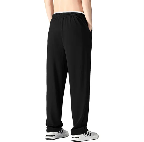 Vista 40 de Pantalones deportivos para hombre con bolsillos con cremallera, pantalones deportivos ligeros, pantalones de entrenamiento holgados atléticos