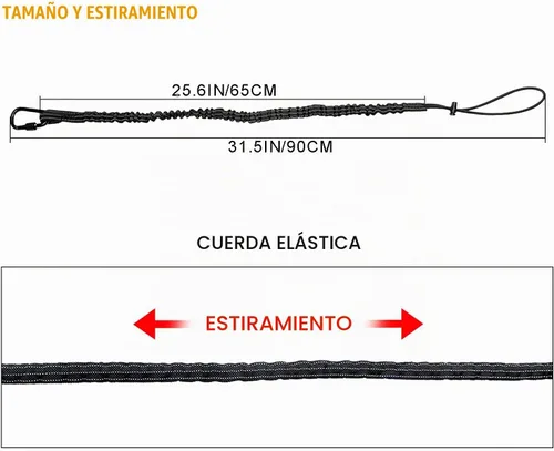 Vista 3 de Paquete de 3 cordones retráctiles para herramientas, correa de seguridad para herramientas de protección contra caídas con mosquetón de bloqueo