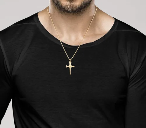 Vista 4 de Miabella 925 Sterling Silver Italian Rope Wrap Nail Cross Pendant Necklace Box Chain Rhodium or 18K Yellow Gold Over Silver Made in Italy