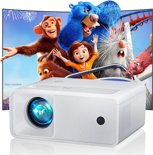 Vista 9 de CiBest Mini proyector con WiFi y Bluetooth, compatible con Netflix/YouTube/PrimeVideo, enfoque eléctrico y Keystone, proyector de video Full HD