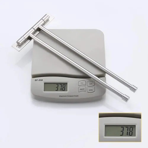 Vista 8 de KES Barra de Toallas para Baño de 13.8 Pulgadas, Montaje Basculante, Brazo Extensible, Soporte de Pared de 2 Brazos, Acero Inoxidable SUS304