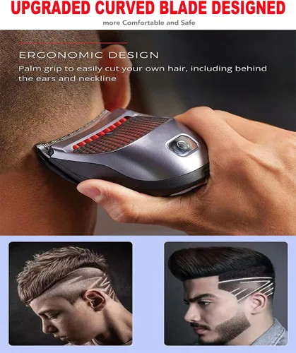 Vista 5 de Kit de corte de pelo de corte automático para hombres, kit de corte de pelo con 9 peines limitados, cortadora de pelo eléctrica inalámbrica