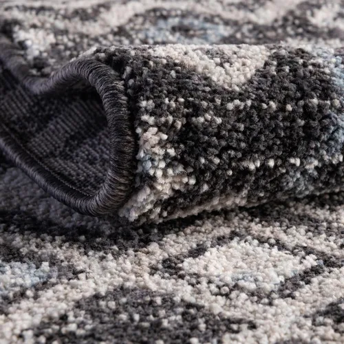 Vista 6 de Unique Loom Eco Trellis Collection - Alfombra de área, nativa (rectangular 2 pies 0 pulgadas x 3 pies 0 pulgadas, gris carbón/azul claro)