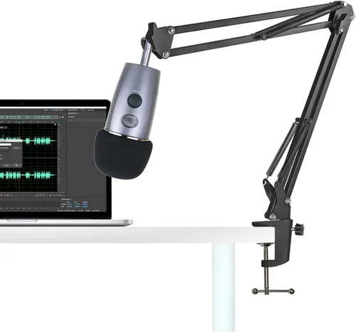 Vista 3 de Soporte de micrófono Yeti Nano con filtro pop - Soporte de brazo de boom de micrófono con cubierta de espuma y parabrisas para micrófono Blue Yeti