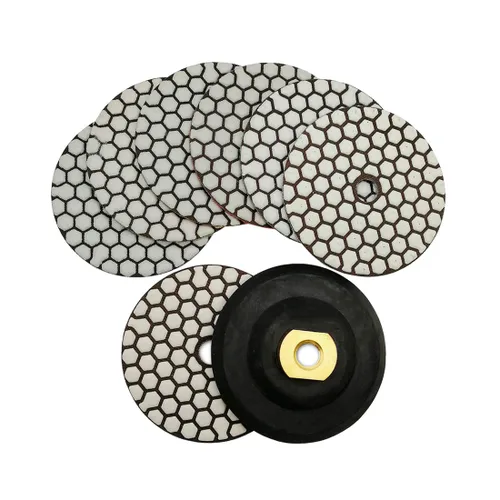 Vista 17 de SHDIATOOL Almohadillas de pulido de diamante seco de 4 pulgadas, grano 50, almohadillas de lijado de diamante, almohadillas de pulido para granito