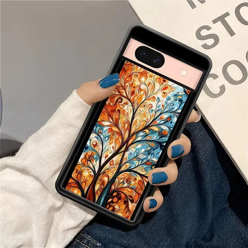 Vista 1606 de Compatible con Google Pixel 4A 5G Mobile Case Creative Acrylic Panel trasero Silicona Protección Grip especialmente diseñado para Google Pixel 4A 5G