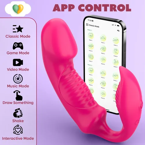 Vista 6 de Consolador de punto G portátil, juguetes sexuales para mujeres y parejas, aplicación Mtsige con control remoto, doble estimulación, estimulador