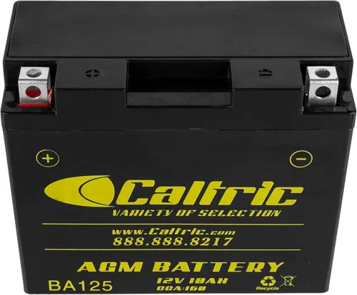 Vista 4 de Caltric Batería AGM compatible con Piaggio Vespa 946 Scooter 2013 2014 2015 2016 / 12V 10Ah CCA160 / YT12B-BS