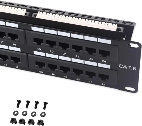 Vista 8 de Cable Matters [Listado UL] Panel de conexión de 48 puertos para montaje en rack o montaje en pared de 19 pulgadas, panel de conexión de red Cat6