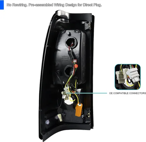 Vista 4 de SPEC-D TUNING Luces traseras LED de carcasa negra compatibles con Chevy Silverado 1500 2500 3500 2003-2006, Chevy Silverado 3500 2004-2006, montaje