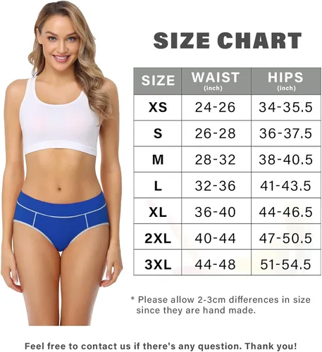 Vista 5 de wirarpa - Ropa interior elástica de algodón para mujer cómodas de media cintura pantaletas transpirables Multipaquete