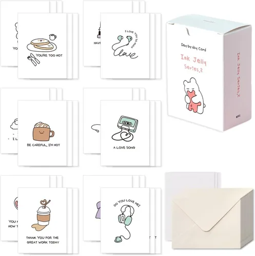 Vista 22 de Monolike Tarjeta Día a Día, 105 Luna - Mezcla de 48 mini tarjetas individuales, 24 sobres Paquete