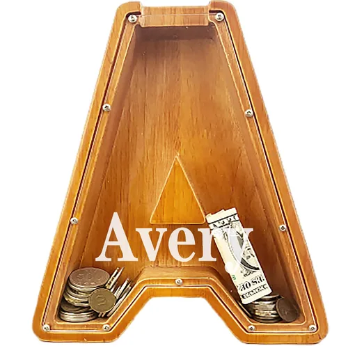 Vista 8 de Alcancía personalizada grande de madera con letras, alcancía de monedas, alcancía personalizada con nombre, puede usarse como regalo de Navidad