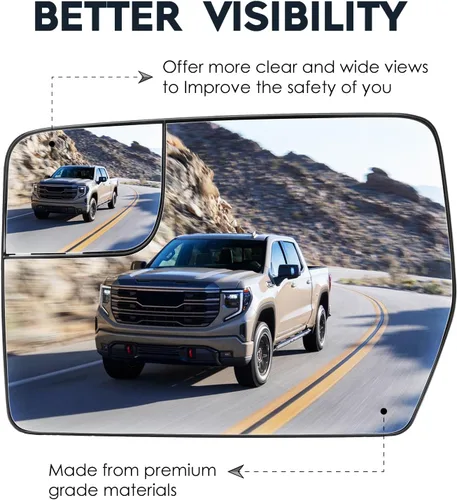 Vista 3 de Espejo calefactable eléctrico del lado izquierdo del conductor y del lado derecho del pasajero para Ford F-150 2011-2014 con soporte trasero, espejo
