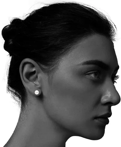 Vista 3 de JORA Aretes redondos de oro de 14 quilates con perlas cultivadas de agua dulce blanca para mujer, calidad AAAA
