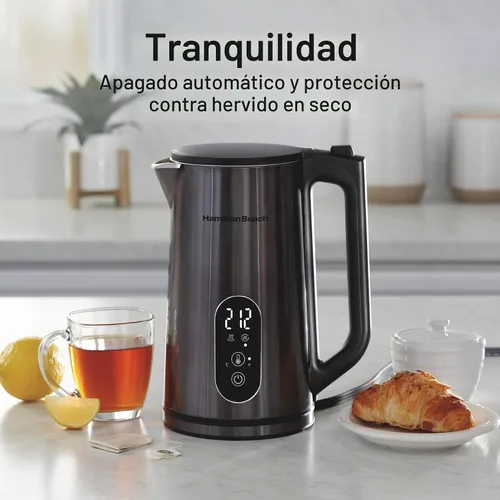 Vista 5 de Hamilton Beach Digital - Tetera eléctrica de 1,7 L, caldera de agua y calentador