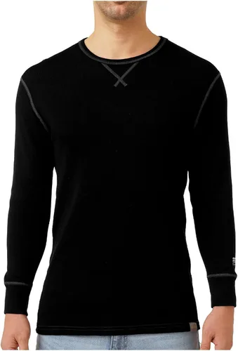 Vista 8 de MERIWOOL - Camisa térmica de manga larga para hombre, 100% lana merina, peso pesado 400g Verde militar
