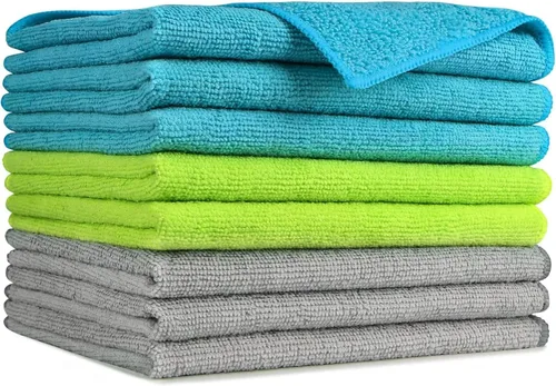 Vista 12 de AIDEA Paquete de 8 paños de limpieza de microfibra, toallas de microfibra suave para automóviles, trapos de limpieza absorbentes, sin pelusas, sin