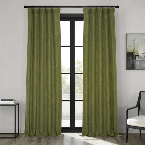 Vista 48 de HPD Half Price Drapes - Cortinas de lino sintético para sala de estar (2 paneles) - 100 pulgadas de ancho x 84 pulgadas de largo - Cortinas