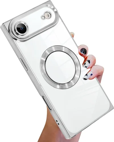 Vista 58 de KANGHAR Funda diseñada para iPhone 12 Pro Magnética Transparente con Protector de Lente de Cámara [Compatible con MagSafe] Diseño de Placado