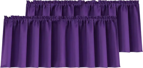 Vista 22 de Mrs.Naturall Cenefas de playa para ventana de cocina, paquete de 2 cenefas opacas con bolsillo para barra, para sala de estar, baño, 36 x 16