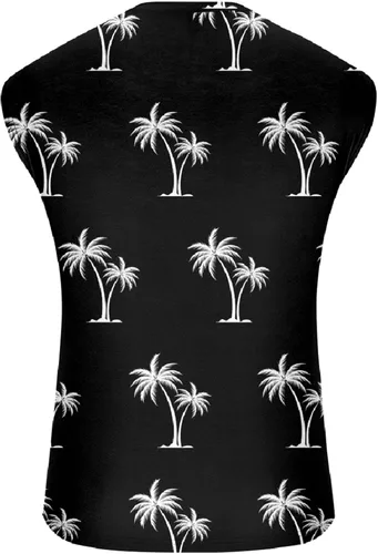 Vista 5 de Camiseta sin mangas con estampado tropical para hombre, elegante camiseta de entrenamiento sin mangas, camiseta deportiva casual de verano, chaleco