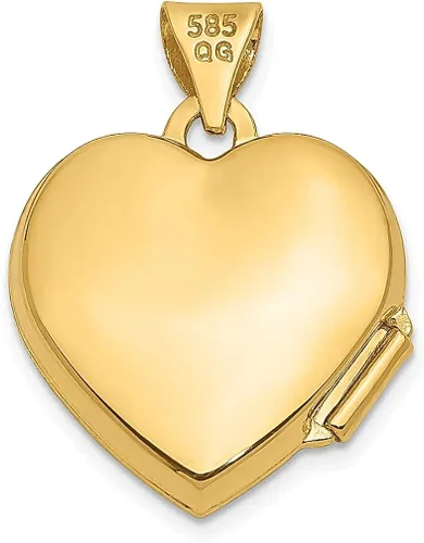 Vista 4 de 14k Yellow Gold Scroll Heart Photo Pendant Charm Locket Chain Necklace That Holds Pictures Fine Jewelry For Women Gifts For Her