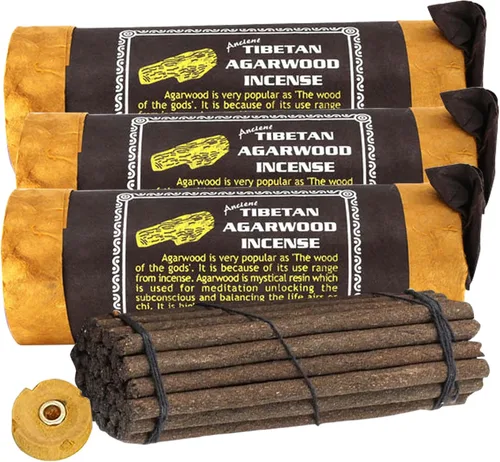 Vista 12 de Incienso tibetano antiguo de madera de agar, para mediación, yoga, oración, medicina aromática, alivio del estrés, calma