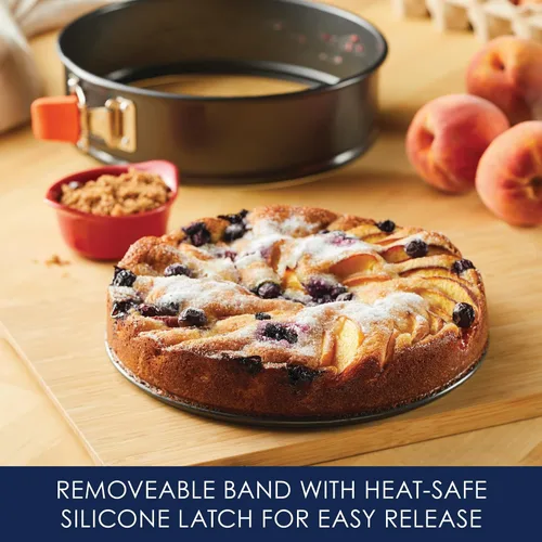 Vista 3 de Rachael Ray Oven Lovin' - Molde antiadherente desmontable para hornear con agarres, forma de resorte/molde para pastel/molde para pastel de queso