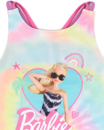 Vista 6 de Barbie Traje de baño para niñas y niños con logotipo de muñeca Tie Dye