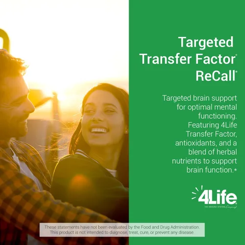 Vista 4 de 4Life Transfer Factor ReCall - Con Ginkgo Biloba, Bacopa Monnieri, Huperzia Serrata, bálsamo de limón, magnesio para memoria y claridad cognitiva