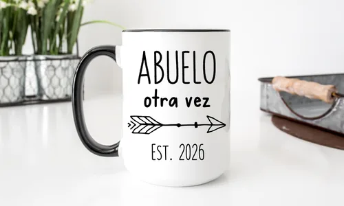 Vista 4 de Fabby Gifts Juego de tazas de Abuela And Abuelo Otra Vez - Regalo para Abuela, Abuelo - Anuncio de Embarazo - Regalo de anuncio de embarazo