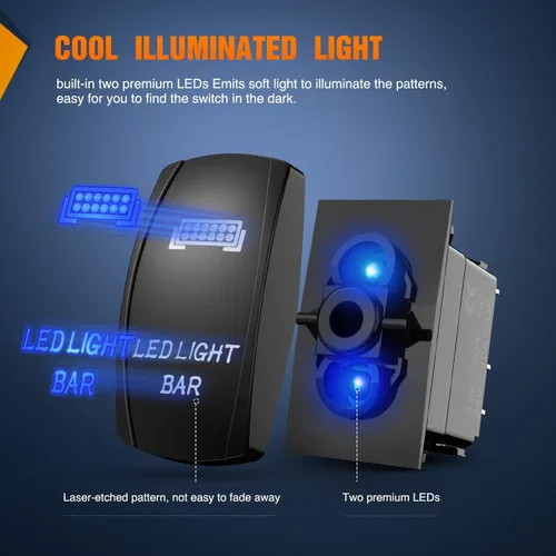 Vista 13 de Nilight Barra de luz LED, 2 piezas de 18 W, luces LED todoterreno de 12 V y 5 pines, interruptor basculante, kit de arnés de cableado de barra