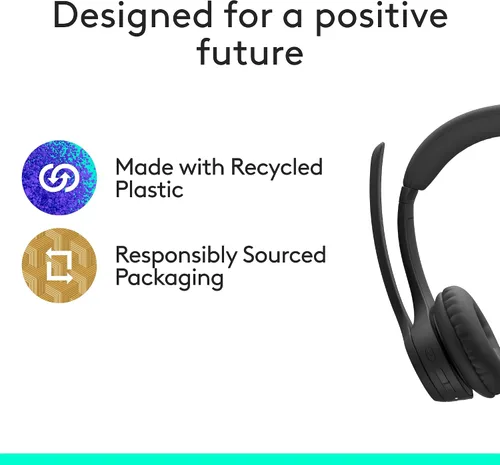 Vista 7 de Logitech Zone 305 - Auriculares inalámbricos Bluetooth con micrófono, Bluetooth nativo, para equipos de Microsoft, compatibles con Windows, Mac