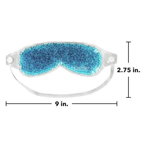 Vista 4 de TheraPearl Máscara de ojos, cuentas de gel flexibles para terapia de frío y calor, compresión no tóxica para ojos hinchados, azul, reutilizable