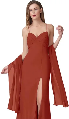 Vista 13 de Chales de gasa para mujer, bufandas para dama de honor, boda, noche, graduación, fiesta, ocasiones especiales, vestidos de 90 x 20 pulgadas