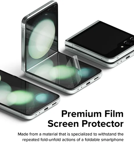 Vista 4 de Ringke Película doble fácil [protección de 4 capas] compatible con Samsung Galaxy Z Flip 5, revestimiento de reparación autocurable, cobertura