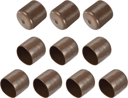 Vista 10 de uxcell 10 tapas de goma para extremos de 0.591 in de identificación, tapa de extremo redondo, protectores de rosca de tornillo, color negro