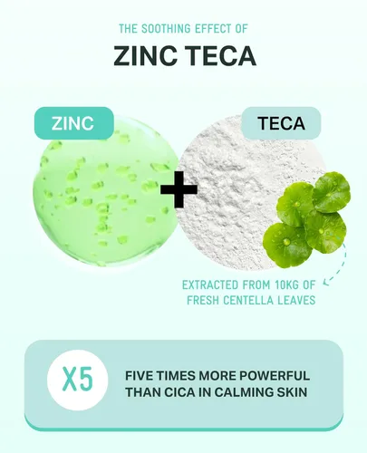 Vista 4 de BRING GREEN ZINC TECA Serum con niacinamida Suero facial calmante para pieles sensibles, minimización de poros e hidratación Cuidado de la piel