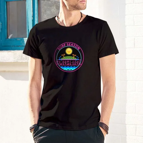 Vista 6 de Camiseta clásica para hombre, diseño de símbolos divertidos extraños, manga corta, color negro, camiseta casual de primera calidad