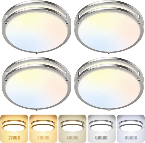 Vista 12 de Luces de Techo LED de 12 Pulgadas 36W, 2700K/3000K/4000K/5000K/6500K Ajustables de Montaje Empotrado, 3200LM Súper Brillantes Regulables Accesorio